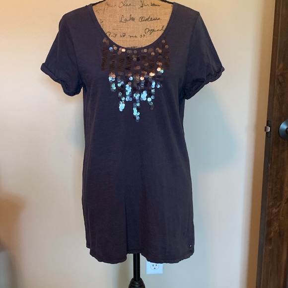 Pretty navy blue top - Picture 4 of 5